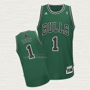 Maglia Derrick Rose NO 1 Chicago Bulls Hardwood Classics Throwback 2008-09 Verde