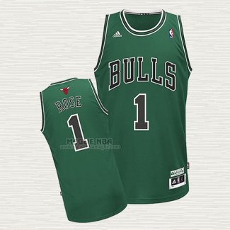 Maglia Derrick Rose NO 1 Chicago Bulls Hardwood Classics Throwback 2008-09 Verde