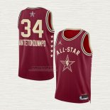 Maglia Giannis Antetokounmpo NO 34 Milwaukee Bucks All Star 2024 Rosso