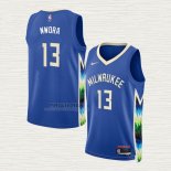 Maglia Jordan Nwora NO 13 Milwaukee Bucks Citta 2022-23 Blu