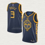 Maglia Jordan Poole NO 3 Golden State Warriors Citta 2018-19 Blu