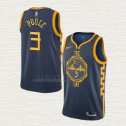 Maglia Jordan Poole NO 3 Golden State Warriors Citta 2018-19 Blu