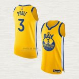 Maglia Jordan Poole NO 3 Golden State Warriors Statement Autentico 2022 Or