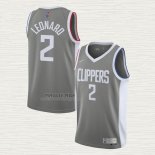 Maglia Kawhi Leonard NO 2 Los Angeles Clippers Earned 2020-21 Grigio