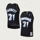 Maglia Kevin Garnett NO 21 Bambino Minnesota Timberwolves Hardwood Classics Throwback 1997-98 Nero