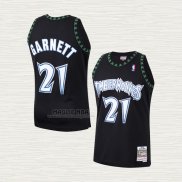 Maglia Kevin Garnett NO 21 Bambino Minnesota Timberwolves Hardwood Classics Throwback 1997-98 Nero