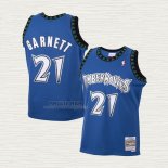 Maglia Kevin Garnett NO 21 Bambino Minnesota Timberwolves Hardwood Classics Throwback 2003-04 Blu