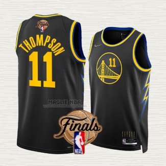 Maglia Klay Thompson NO 11 Golden State Warriors Citta 2022 NBA Finals Nero