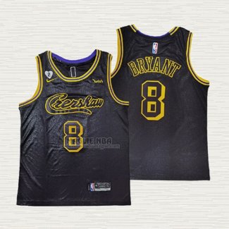 Maglia Kobe Bryant NO 8 Los Angeles Lakers Crenshaw Black Mamba Nero