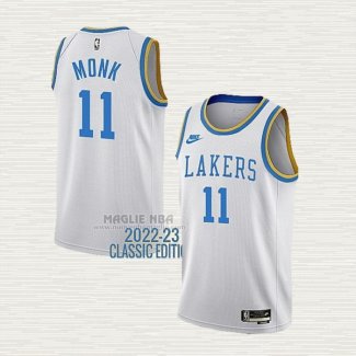 Maglia Malik Monk NO 11 Los Angeles Lakers Classic 2022-23 Bianco