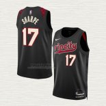 Maglia Shaedon Sharpe NO 17 Portland Trail Blazers Citta 2023-24 Nero