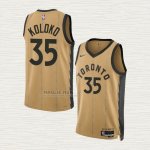 Maglia Christian Koloko NO 35 Toronto Raptors Citta 2023-24 Or