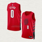 Maglia Damian Lillard NO 0 Portland Trail Blazers Statement 2022-23 Rosso