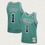 Maglia Derrick Rose NO 1 Chicago Bulls Mitchell & Ness 2008-09 Verde