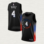 Maglia Derrick Rose NO 4 New York Knicks Citta 2020-21 Nero