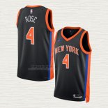 Maglia Derrick Rose NO 4 New York Knicks Citta 2022-23 Nero
