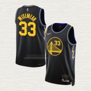 Maglia James Wiseman NO 33 Golden State Warriors Citta 2021-22 Nero