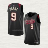 Maglia Jerami Grant NO 9 Portland Trail Blazers Citta 2023-24 Nero