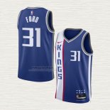 Maglia Jordan Ford NO 31 Sacramento Kings Citta 2023-24 Blu