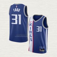 Maglia Jordan Ford NO 31 Sacramento Kings Citta 2023-24 Blu