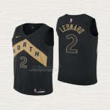 Maglia Kawhi Leonard NO 2 Bambino Toronto Raptors Citta 2018 Nero