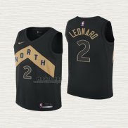 Maglia Kawhi Leonard NO 2 Bambino Toronto Raptors Citta 2018 Nero