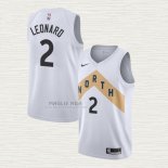 Maglia Kawhi Leonard NO 2 Toronto Raptors Citta 2018 Bianco
