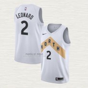 Maglia Kawhi Leonard NO 2 Toronto Raptors Citta 2018 Bianco