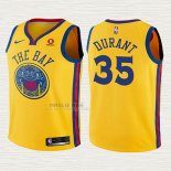 Maglia Kevin Durant NO 35 Bambino Golden State Warriors Citta Giallo