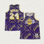 Maglia Kobe Bryant NO 24 Los Angeles Lakers Mitchell & Ness 2007-08 Viola2