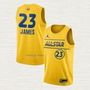 Maglia LeBron James NO 23 Los Angeles Lakers All Star 2021 Or