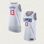 Maglia Paul George NO 13 Los Angeles Clippers Association Autentico 2020-21 Bianco