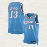 Maglia Paul George NO 13 Los Angeles Clippers Citta 2021-22 Blu