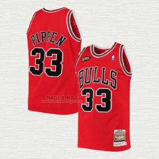 Maglia Scottie Pippen NO 33 Chicago Bulls Mitchell & Ness 1997-98 NBA Finals Rosso