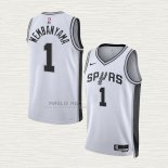 Maglia Victor Wembanyama NO 1 San Antonio Spurs Association 2022-23 Bianco