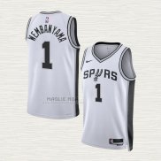 Maglia Victor Wembanyama NO 1 San Antonio Spurs Association 2022-23 Bianco
