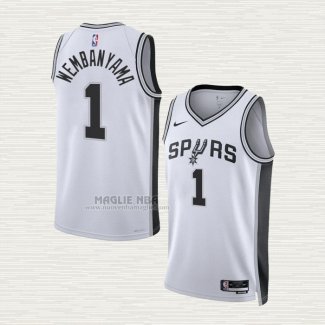 Maglia Victor Wembanyama NO 1 San Antonio Spurs Association 2022-23 Bianco