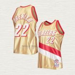 Maglia Clyde Drexler NO 22 Portland Trail Blazers Mitchell & Ness 1991-92 Or