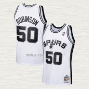 Maglia David Robinson NO 50 San Antonio Spurs Mitchell & Ness 1998-99 Bianco