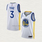 Maglia Jordan Poole NO 3 Golden State Warriors Association 2022-23 Bianco