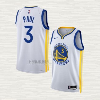Maglia Jordan Poole NO 3 Golden State Warriors Association 2022-23 Bianco
