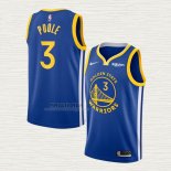 Maglia Jordan Poole NO 3 Golden State Warriors Icon Blu