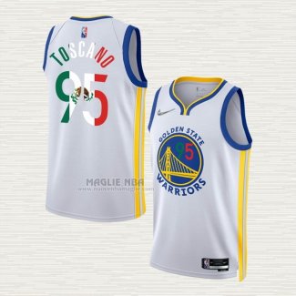 Maglia Juan Toscano-Anderson NO 95 Golden State Warriors Slam Dunk Special Mexico Edition 2022 Bianco