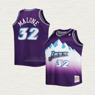 Maglia Karl Malone NO 32 Bambino Utah Jazz Mitchell & Ness 1996-97 Viola