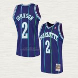Maglia Larry Johnson NO 2 Charlotte Hornets Mitchell & Ness 1994-95 Viola