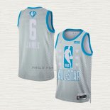 Maglia LeBron James NO 6 Los Angeles Lakers All Star 2022 Grigio