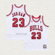 Maglia Michael Jordan NO 23 Chicago Bulls Mitchell & Ness 1995-96 Bianco