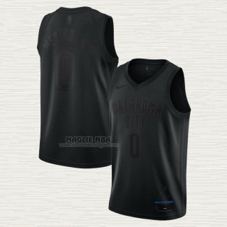 Maglia Russell Westbrook NO 0 Oklahoma City Thunder MVP Nero
