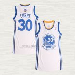 Maglia Stephen Curry NO 30 Donna Golden State Warriors Icon Bianco