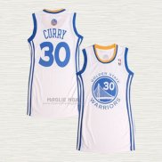 Maglia Stephen Curry NO 30 Donna Golden State Warriors Icon Bianco